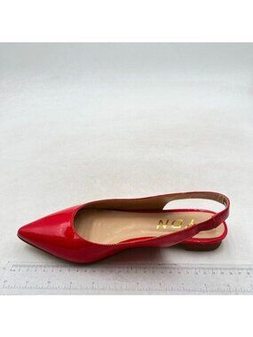 YDN Women's Pointed Toe Slingback Ballet Flats Low Heel Slide Sandals Pump Red